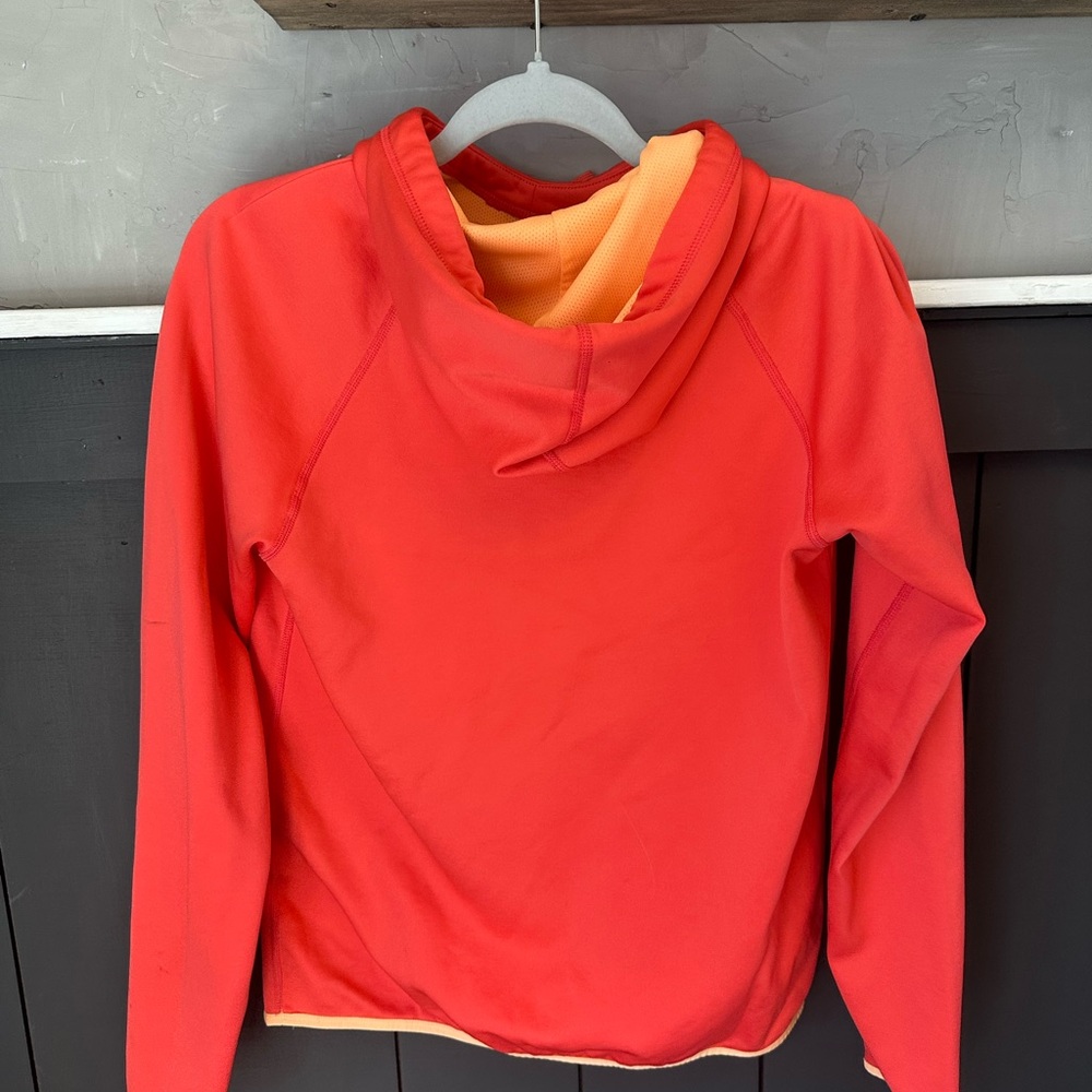 Nike Dri Fit Pullover Hoodie Womens Medium Ember Glow Swoosh Training sz S - Picture 2 of 11
